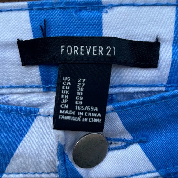 NWOT-Forever 21 blue & white striped jeans w/ankle zippers 💙🤍💙 - Picture 4 of 7